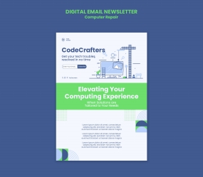 电脑维修宣传单PSD素材